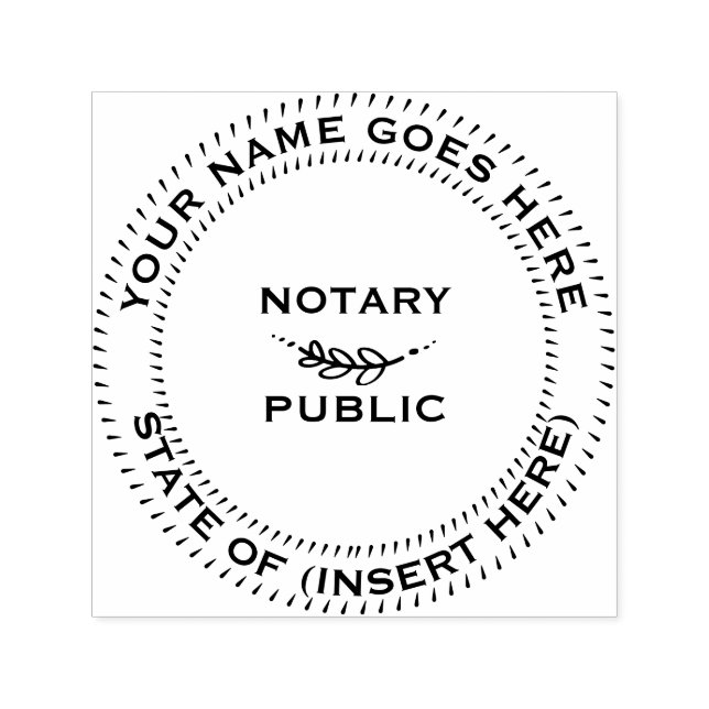 Notary Public Round-Blattmotiv Permastempel (Design)