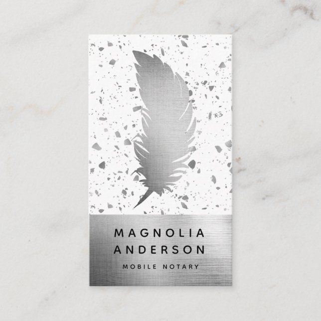 Notary Public Signing Agent Foil Quill Visitenkarte (Vorderseite)