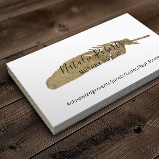 Notary Public Signing Agent Minimalistisch Gold Qu Visitenkarte (Von Creator hochgeladen)