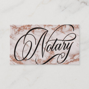 Notary Rose Gold Marble Typografy Visitenkarte