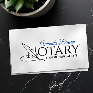 Notary Typografy quill Visitenkarte