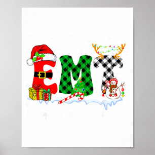 Notarzt Weihnachtsbeleuchtung Rot Poster