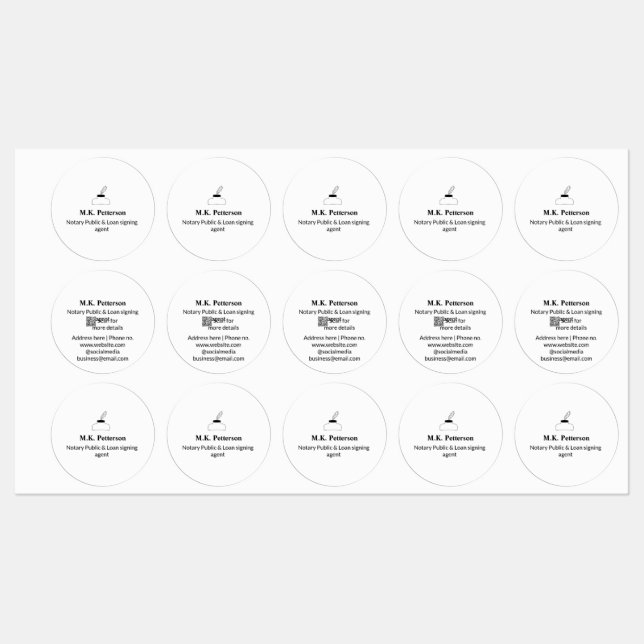 Notarzter Agent für öffentliche Darlehensunterzeic Etiketten (Blatt)