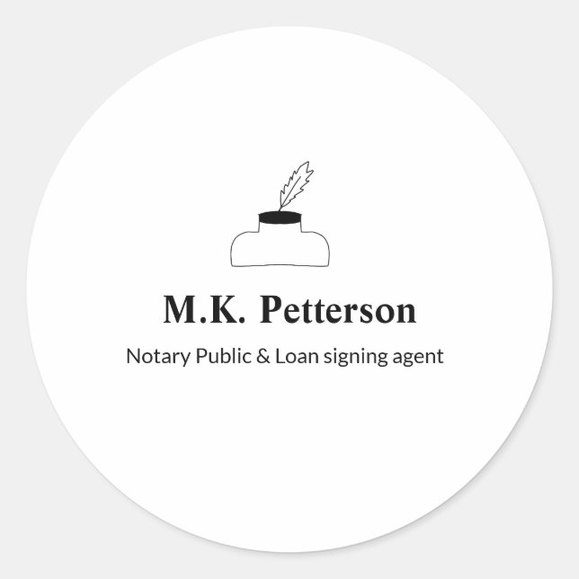 Notarzter Agent für öffentliche Darlehensunterzeic Runder Aufkleber (Vorderseite)