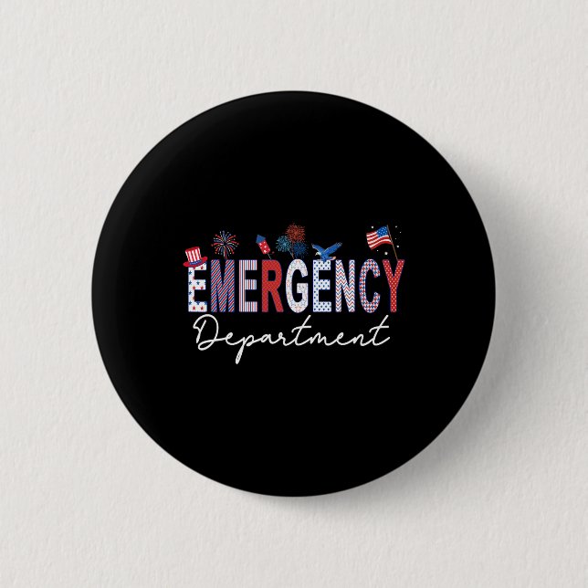 Notaufnahme 4. Juli USA Notfall Raum Button (Vorderseite)