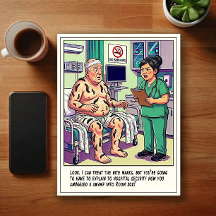 Notaufnahme-Abenteuer Cartoon Postkarte