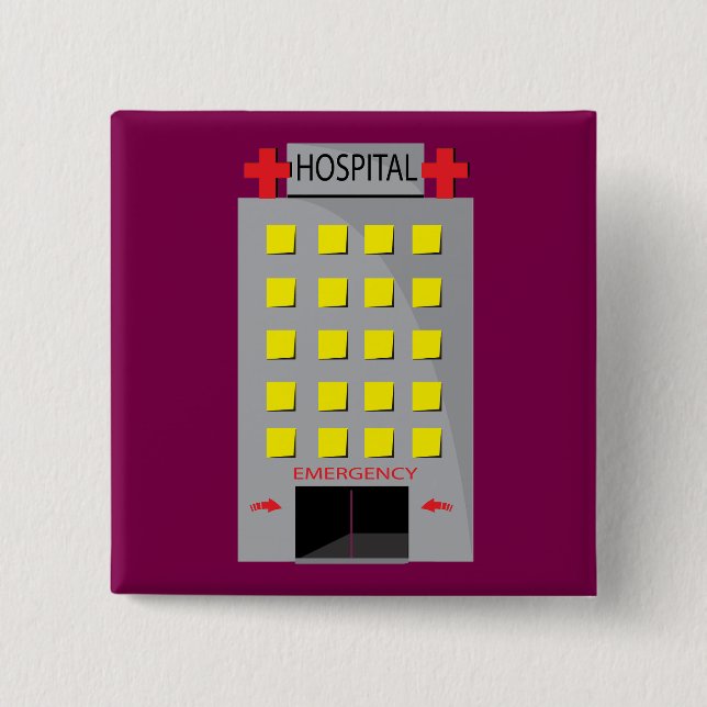 Notaufnahme des Krankenhausgebäudes Button (Vorderseite)