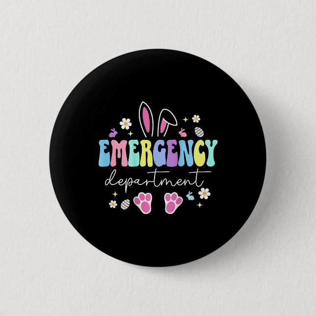 Notaufnahme Ostern Er Krankenschwester Notfallraum Button (Vorderseite)