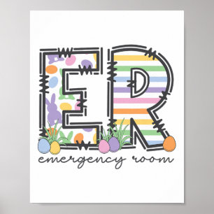 Notaufnahme-Ostern-Hasen-Krankenschwester Notfalls Poster
