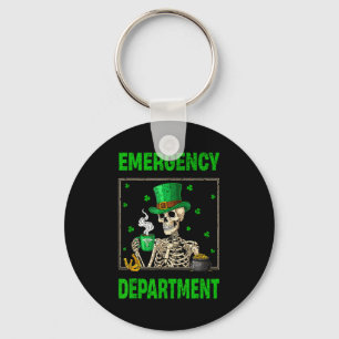 Notaufnahme-Skelettkrankenschwester Patrick's Day Schlüsselanhänger