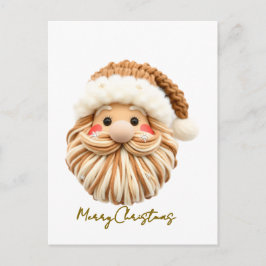 notch-hook Santa face Crochet Feiertagspostkarte