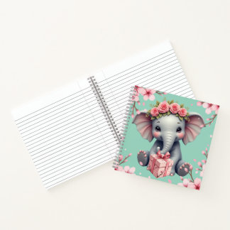 Note book with elephant design. notizbuch