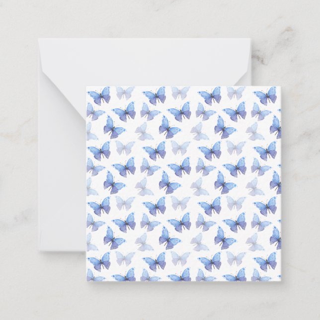 Note Card (6,3 cm x 6,3 cm) - Butterfly Pattern Mitteilungskarte (Vorderseite)