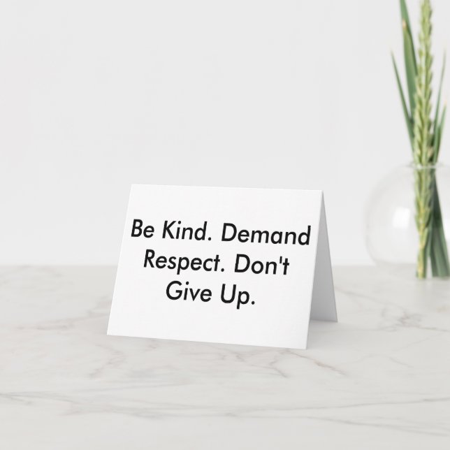 Note card about kindness, Respekt & not giving up Karte (Vorderseite)
