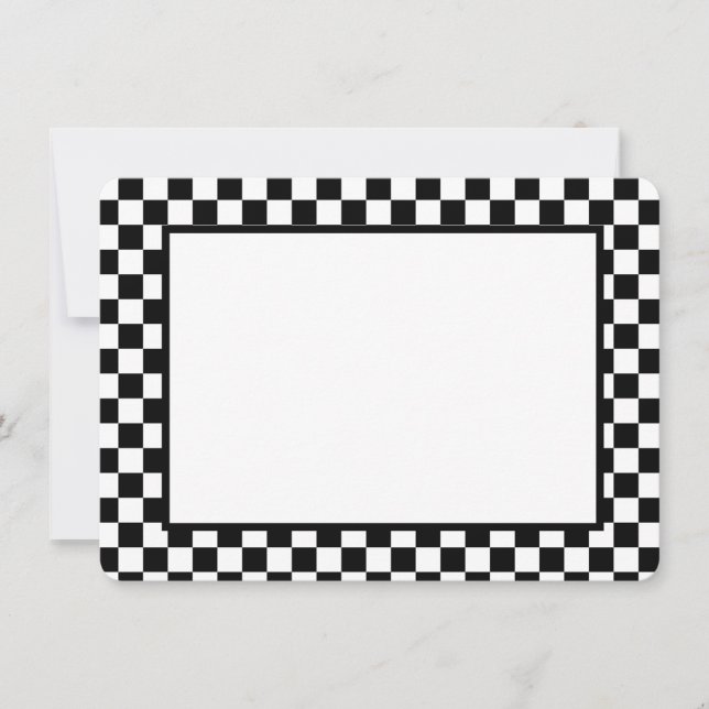 Note Card-Black & White Checkers Mitteilungskarte (Vorderseite)