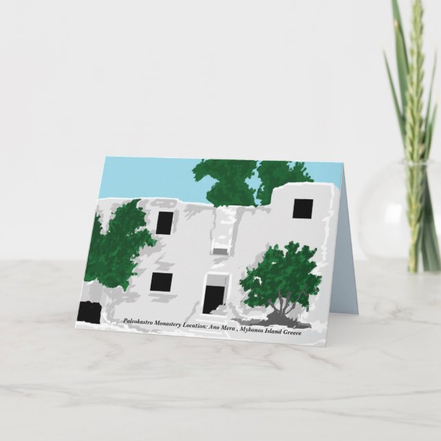 Note Card Blank in /Paleokastro Kloster Karte (Vorderseite)