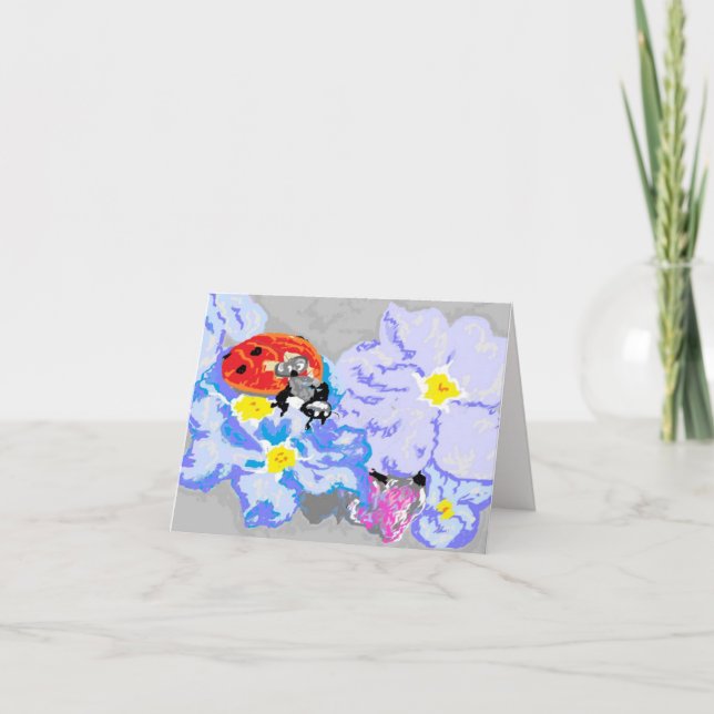 Note Card Blank inside / Ladybug Karte (Vorderseite)