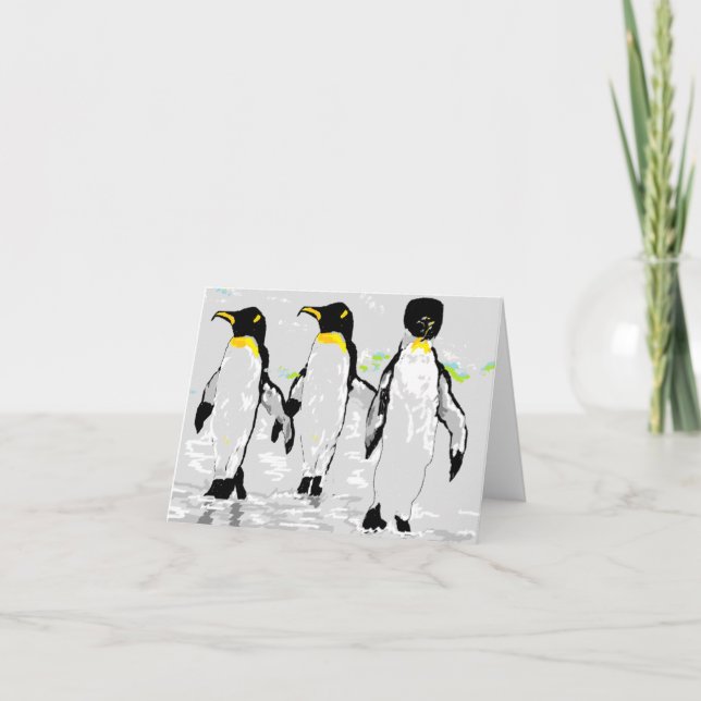 Note Card Blank Inside Pinguin Karte (Vorderseite)