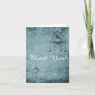 Note Card Deep Blue Steampunk Bird Cards Karte
