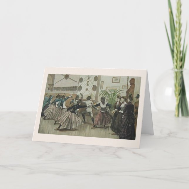 Note Card der Vintagen Fencing-Klasse Karte (Vorderseite)