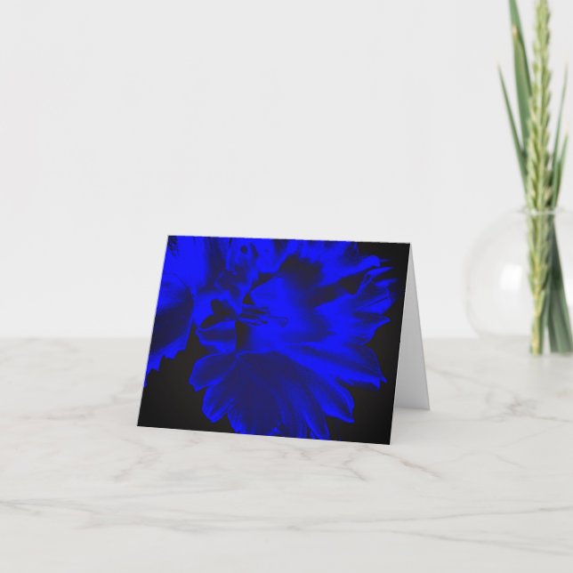 Note Card: Electric Blue Daffodil Blume Dankeskarte (Vorderseite)