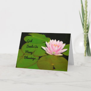 Note Card for Sister, Many Sessings Water Lily Karte