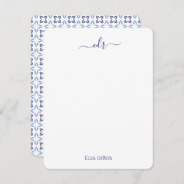 Note Card, France Blue & White Mitteilungskarte