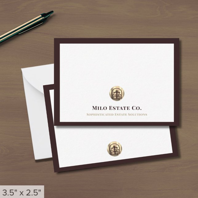 Note Card für elegante Beruflich Gold-Logos Mitteilungskarte (Von Creator hochgeladen)