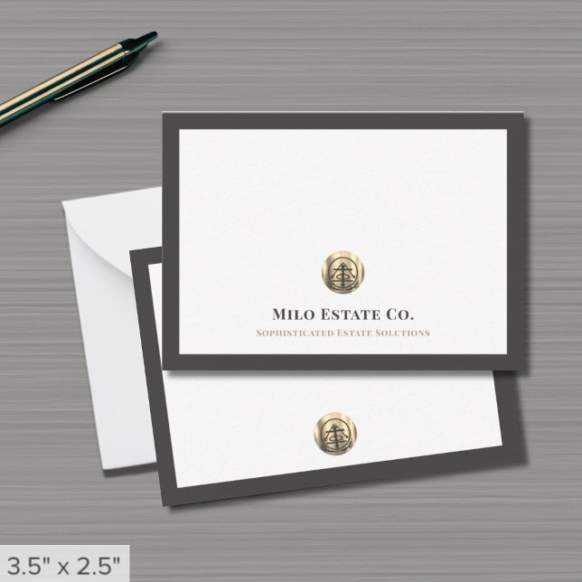 Note Card für elegante Beruflich Gold-Logos Mitteilungskarte (Von Creator hochgeladen)