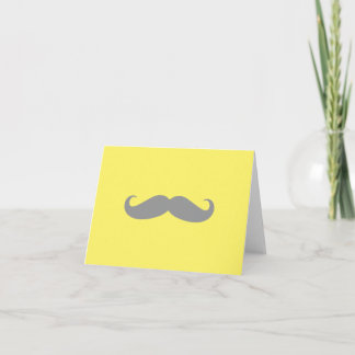 Note Card - Gelb mit grauem Schnurrbart Dankeskarte