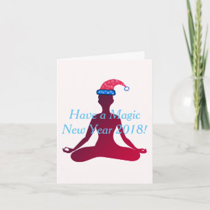 Note Card Happy New Year Yoga Feiertagskarte