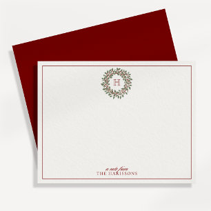 Note Card Holiday Wreath Einladung