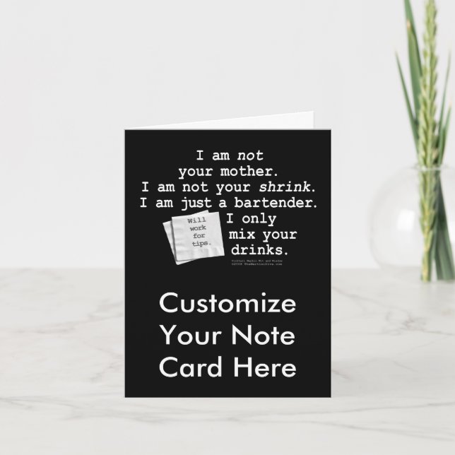 Note Card - ICH BIN BARKEEPER Karte (Vorderseite)
