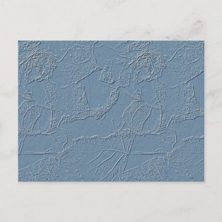 Note card in blue abstract leaf nature design  postkarte