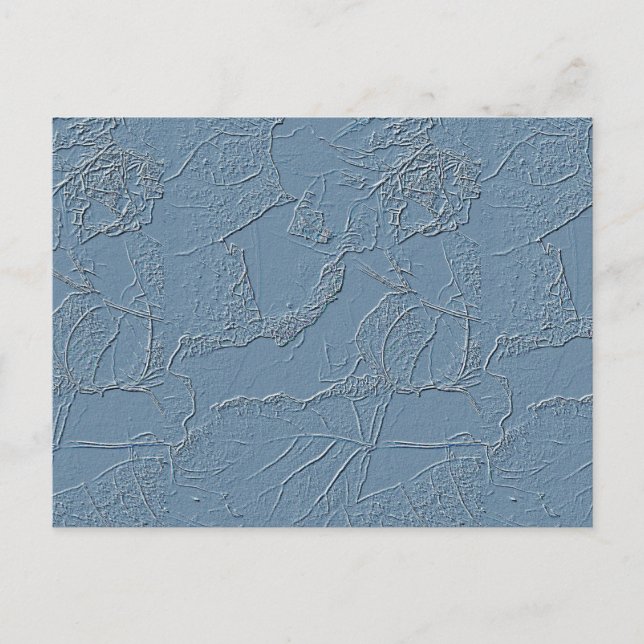 Note card in blue abstract leaf nature design  postkarte (Vorderseite)