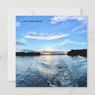 Note Card Lake Oconee Sunset - Blue Velvet Nacht Mitteilungskarte