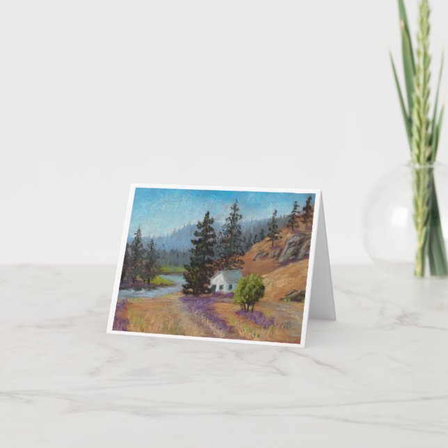 Note Card mit White House und Mountain Dankeskarte (Vorderseite)