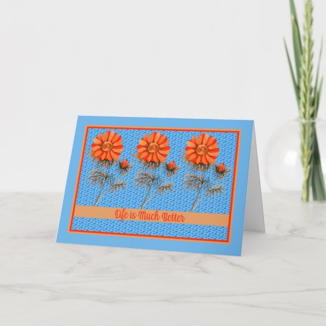 Note Card Orange and Blue Karte (Vorderseite)