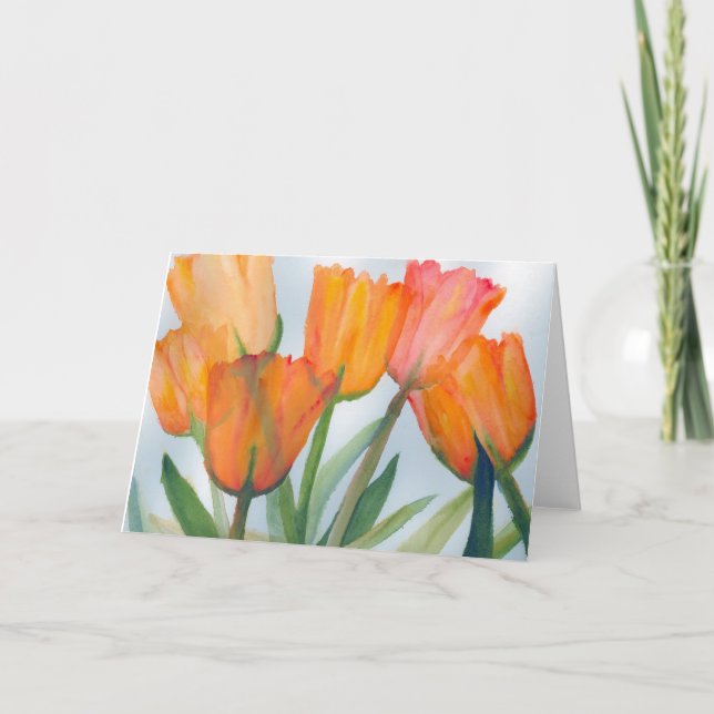 Note Card Orange Tulips Karte (Vorderseite)