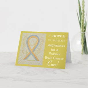 Note Card Pediatric Brain Cancer Awareness Ribbon Karte