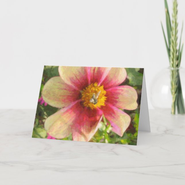 Note Card "Pink Indian Daisy" Karte (Vorderseite)