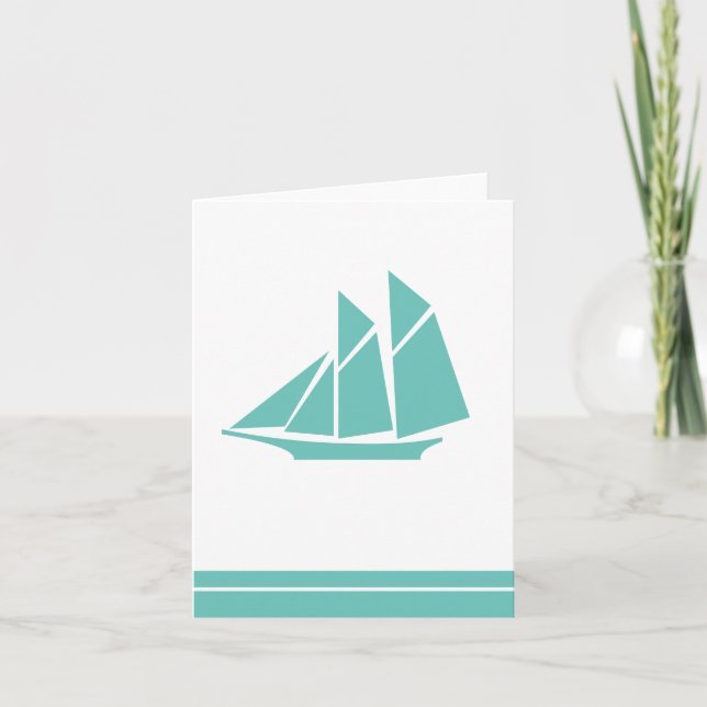 Note Card Sailboat Dankeskarte (Vorderseite)