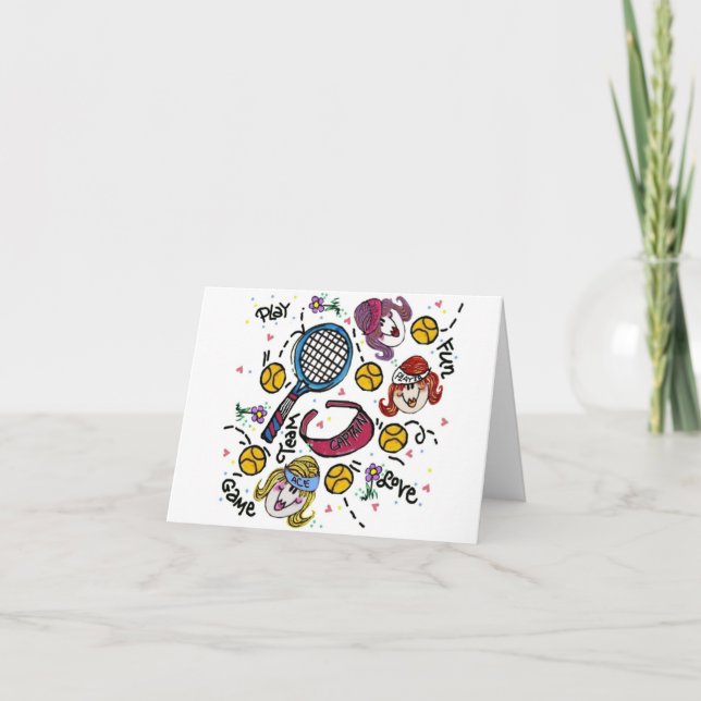 Note Card - Tennismädchen Karte (Vorderseite)