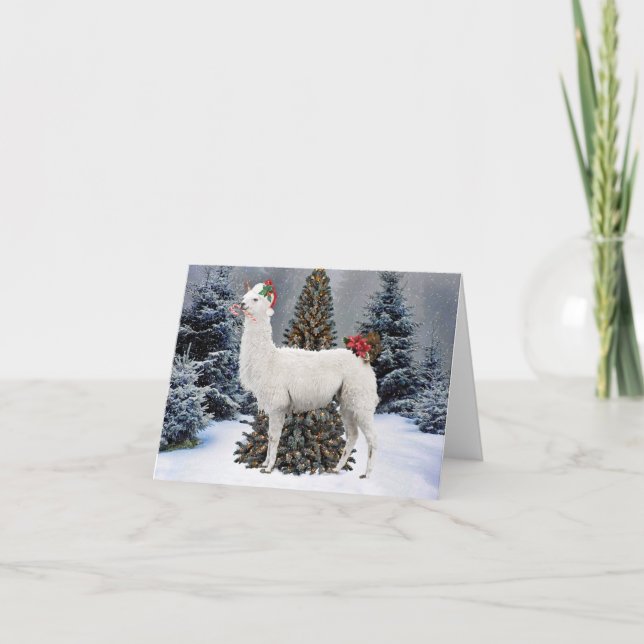 Note Card "The Christmas Llama" (Vorderseite)