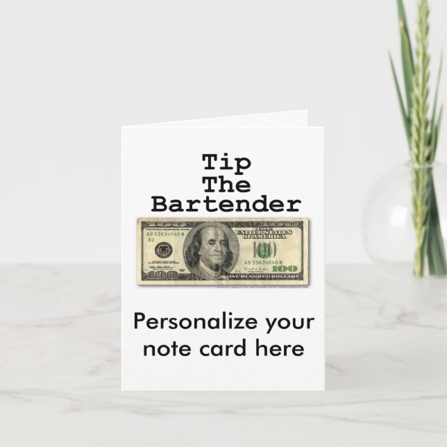 Note Card - TIP THE BARKEEPER! Karte (Vorderseite)