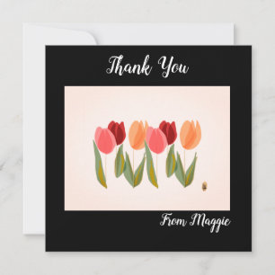 Note Card Vielen Dank mit sechs Tulips Dankeskarte