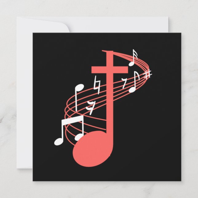 Note Cross Clef Church Chorchor Chormusikchor G Einladung (Vorderseite)