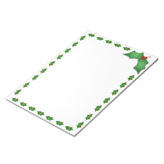 Note Pad Christmas Holly Notizblock (angewinkelt)