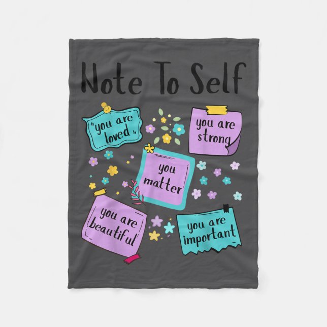 Note To Self You Suicide Prevention Awareness  Fleecedecke (Vorderseite)