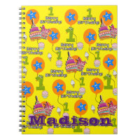 Notebook, #1 Erste Geburtstagshinweise gelb